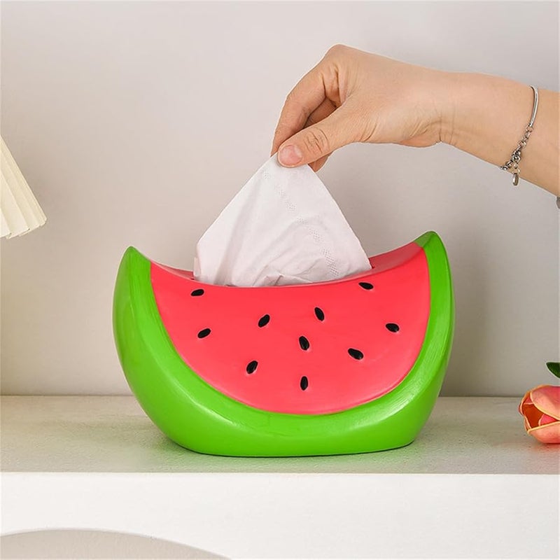Resin Watermelon Tissue Box Holder Large Capacity Paper Towel Dispenser Home Office Desk Decor - Image 2